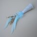 Catnip Cat Toy Light Grey Fleece Party Hat with Ice Blue Feathers
