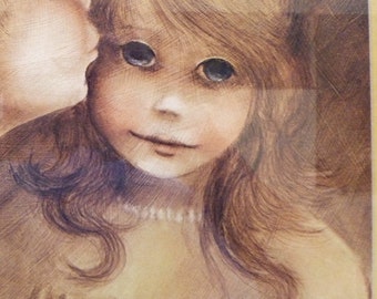 BIG EYED KIDS Framed Art/ Margaret Kane/ First Kiss