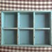 vintage wood wooden box shelf organizer aqua shabby chic cottage country