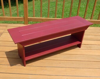 Farmhouse Plank Top Wooden Bench - Entryway Bench - Coffee Table - TV Stand - Available with a Distressed Finish