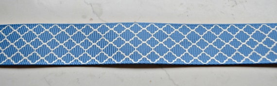 French blue quatrefoil 7/8" grosgrain ribbon- wedding Il_570xn