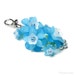 Bright Aqua Floral Crystal Pearl Cluster Silver Handbag Charm