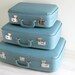 Vintage Blue Suitcase Luggage Set