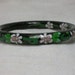 Chinese Cloisonne Bangle Bracelet, Black Pink Roses, Gorgeous 66mm