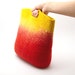 Felted handbag On fire - handmade wool felt purse - red yellow - bright Autumn bag