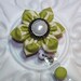 Id Badge Retractable Badge ID Holder Id Badge Reel Kanzashi Flower Green Dot