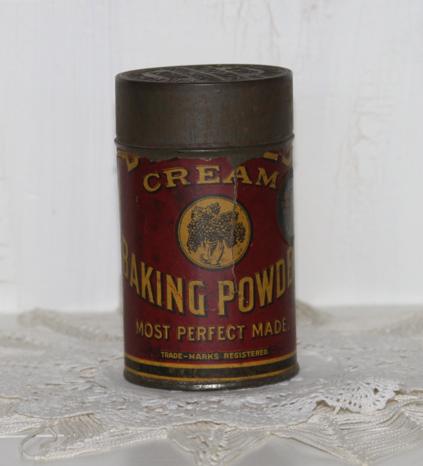 Dr. Prices Cream Baking Powder Tin with Paper Label