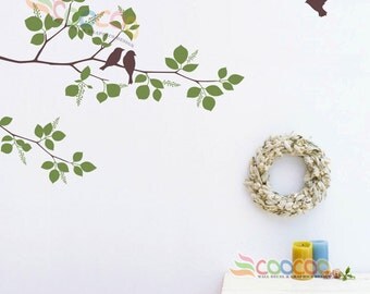 Nursery Wall Decal Tree Wall Decal Tree Branches Birds DC0126412 Two Colors
