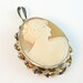 Art Deco Pendant Shell Cameo Locket Gold on Sterling AMCO Signed Lady Profile c. 1930s Jewelry