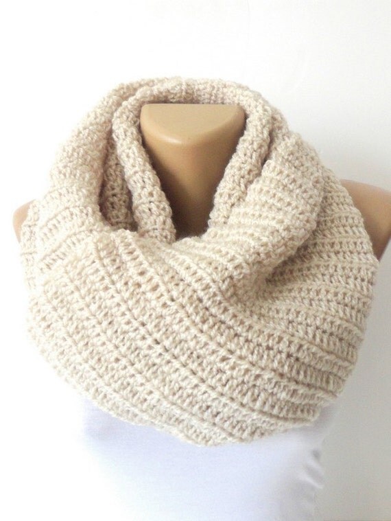 Items similar to vanilla men crochet scarf , women scarf, infinity ...