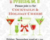 CHRISTMAS COCKTAILS invitation - YOU print - holiday party, Christmas party Il_170x135