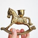 Brass Rocking Horse Candle Holder