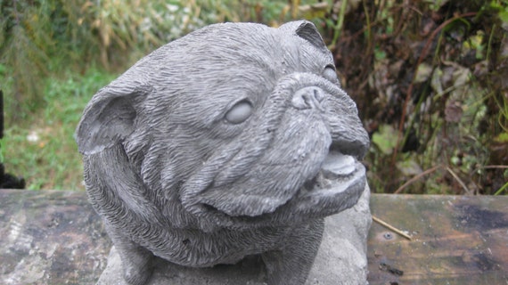 Concrete ENGLISH BULLDOG Statue by springhillstudio on Etsy