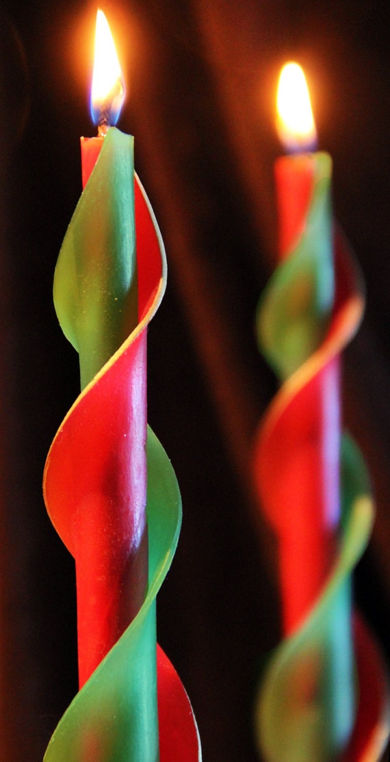 red and green beeswax candle christmas candle taper candle red and green beeswax candle christmas candle taper candle