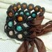 Bohemian Crochet Corset Cuff Bracelet, Rustic, Boho, Western
