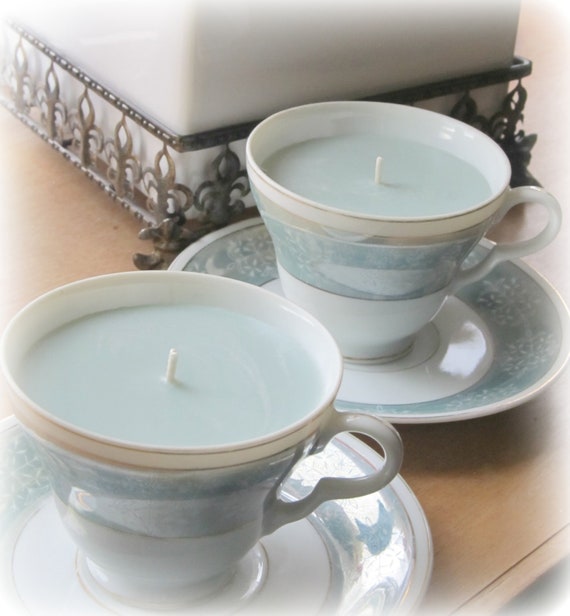 Light Tea Spearmint vintage Vintage cup Cup Candle, tea  Candle, light Elegant Eucalyptus,