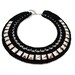 Black Crochet Studded Collar Bib Necklace