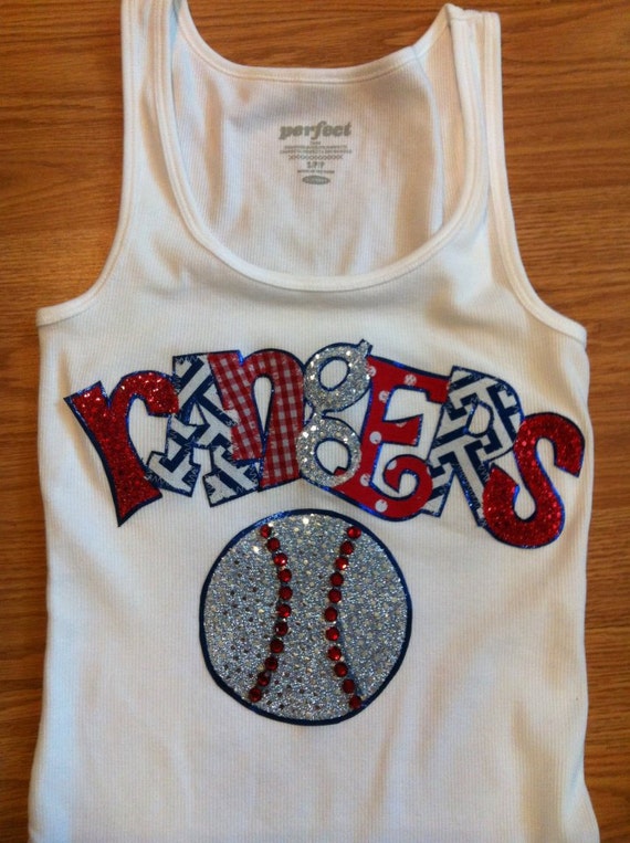 Items similar to Custom Sports Team Rangers Baseball Appliqued Tank/tee