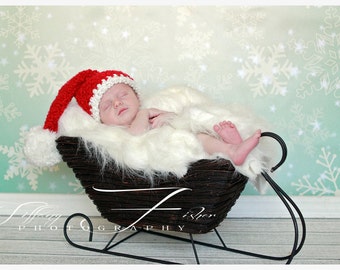 Baby Santa hat with long tail