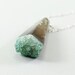 Agate druzy necklace: drusy stone jewelry, green agate necklace, sterling silver chain necklace, pendant necklace brown fashion