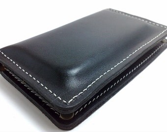 Handcrafted black and orange KTM cowhide wallet off road by TIZART