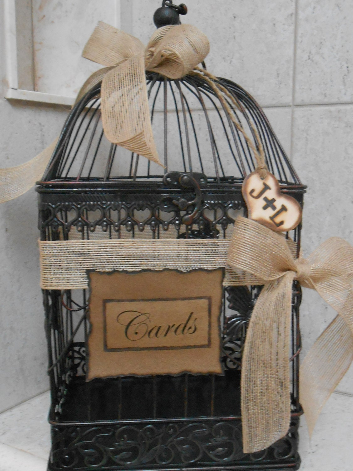 Rustic Wedding Card Holder 1