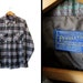 Vintage Pendleton Wool Shirt Green Gray Plaid Flap Pockets - Men's Medium