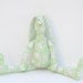 Stuffed bunny hare rabbit softie - fabric doll - lovely bunny stuffe toy- mint pink green - Gift for girl and boy
