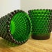 Emerald Green Hobnail Votive Holders, Green Hobnail Glass