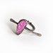 Pink Druzy Sterling Silver Ring- OOAK Rough Cobalto Rhodonite Stone Ring- Oxidized-Modern-Eccentric-Size 6-Adjustable