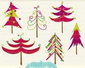 Christmas Trees digital Clip Art Instant Download Il_170x135
