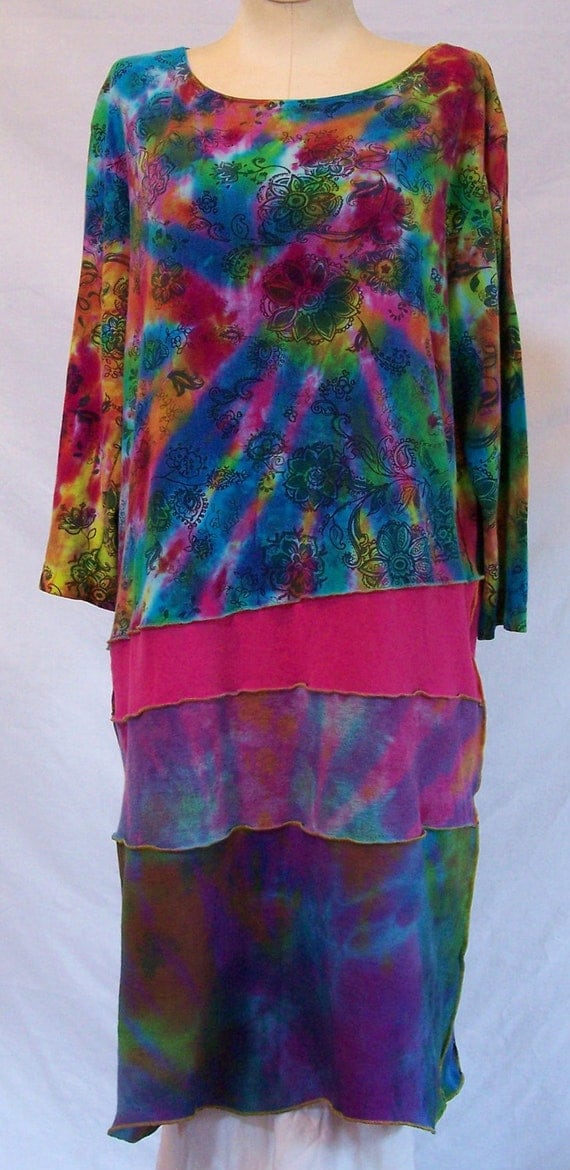 Upcycled Tie Dyed Habitat Clothes  To Live In Women s Dress 