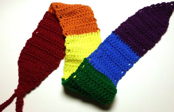 Rainbow Guitar Strap hand crocheted for by NewPrideDesigns on Etsy