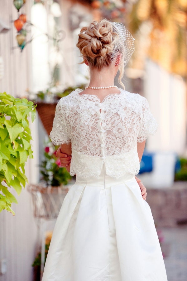 Christine 2 piece Tea length Wedding Dress Reception Dress