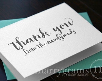 Wedding Thank You Cards from the Newlyweds... Wedding Thank You Notes - Thank You Notes from the Bride and Groom (Set of 10) CS02