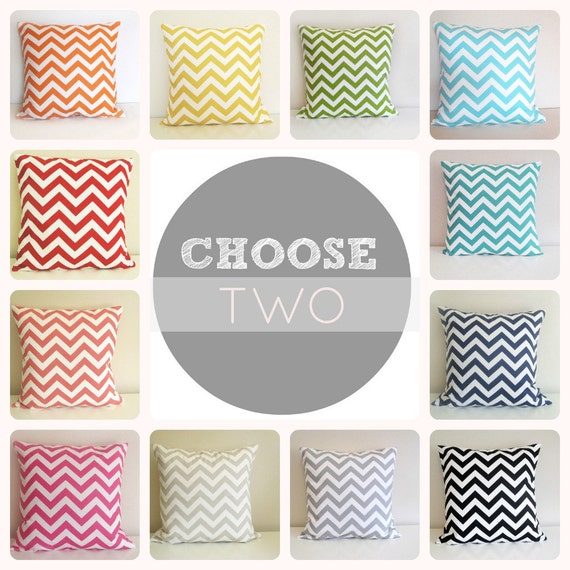 Items similar to Oversized Chevron Pillow Covers. Two 24x24 Inch