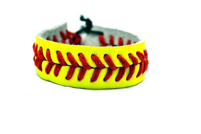 Leather Softball Bracelet