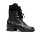 1990s TALL Grunge Boots / Black Textured Best Leather LAce Up Chunky Platform Heel Vintage Shoes // Womens size 8