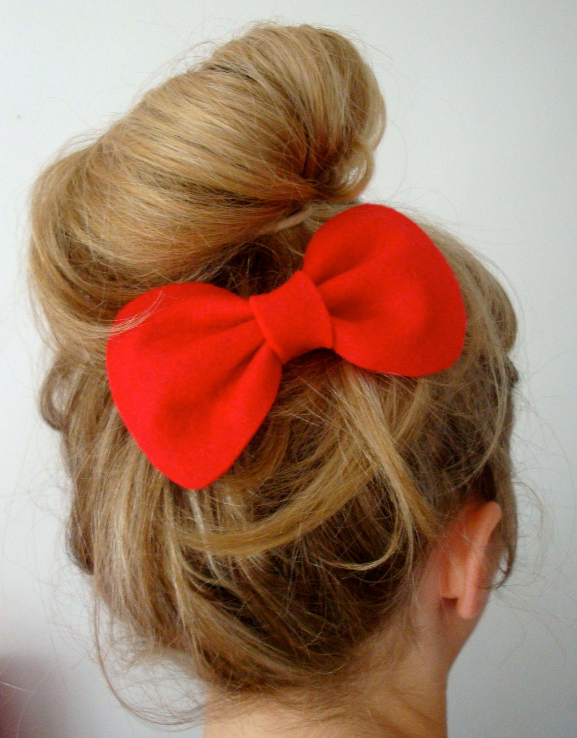 Big Bow // Red Felt Hair Bow // Original Desgin // Ready to