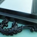 Large Vintage Ornate Mirror in Black Gothic Hollywood Regency Paris Apartment French Country Halloween Decor King Queen "Gate Keeper"