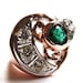 Rose Gold Retro emerald diamond cocktail ring Sale 200 off Antique estate 40s 50sArt Deco Appraisal 2796 May birthstone gatsby downton a