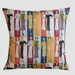 Cotton Retro multicolored Throw pillow case, Designer fabric, fits18"x18" insert, Toss pillow case, Cushion case.