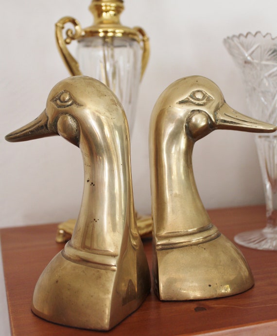 vintage brass duck bookends lemard