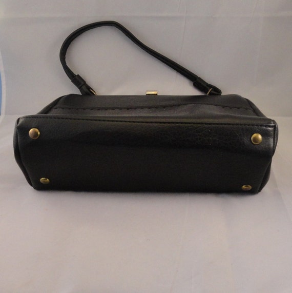 Vintage Dark Brown Faux Snakeskin 1960s Purse Handbag with
