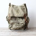 Canvas Green Hiking Backpack with Aluminum Frame & Leather Straps