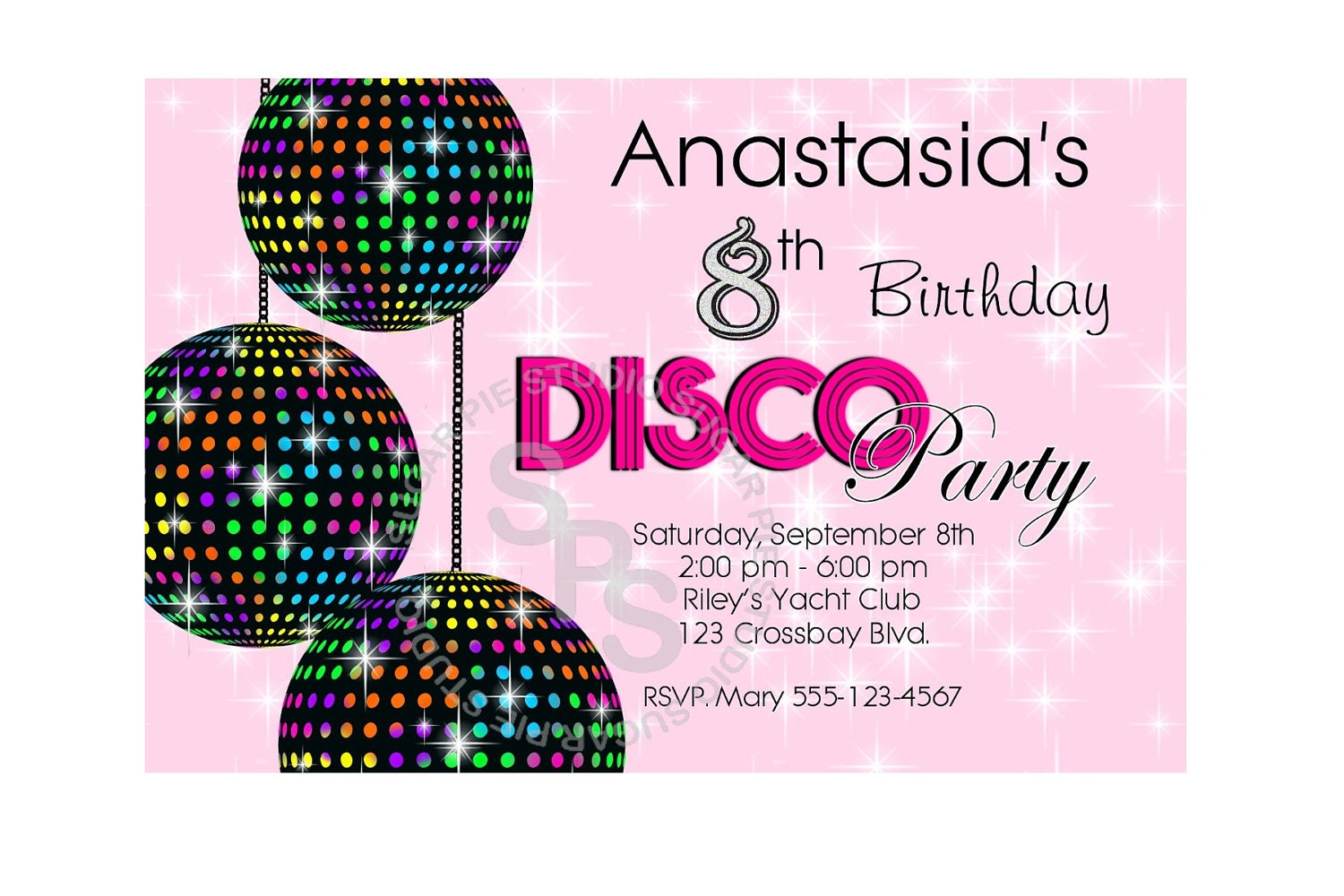 Disco Party Invitations Templates 4