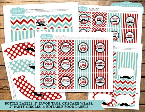 INSTANT DOWNLOAD Little Man Birthday Collection with 26 items Il_570xn