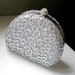 Chic Lace Bridal Clutch... Grey Lace and Rhinestone Dressing Case