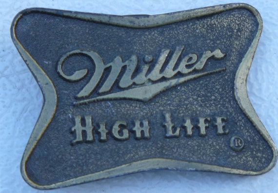 Vintage BELT BUCKLE Miller High Life 1974 Lewis Belt Buckles