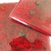 Red glass coasters poppy seed, set of 2